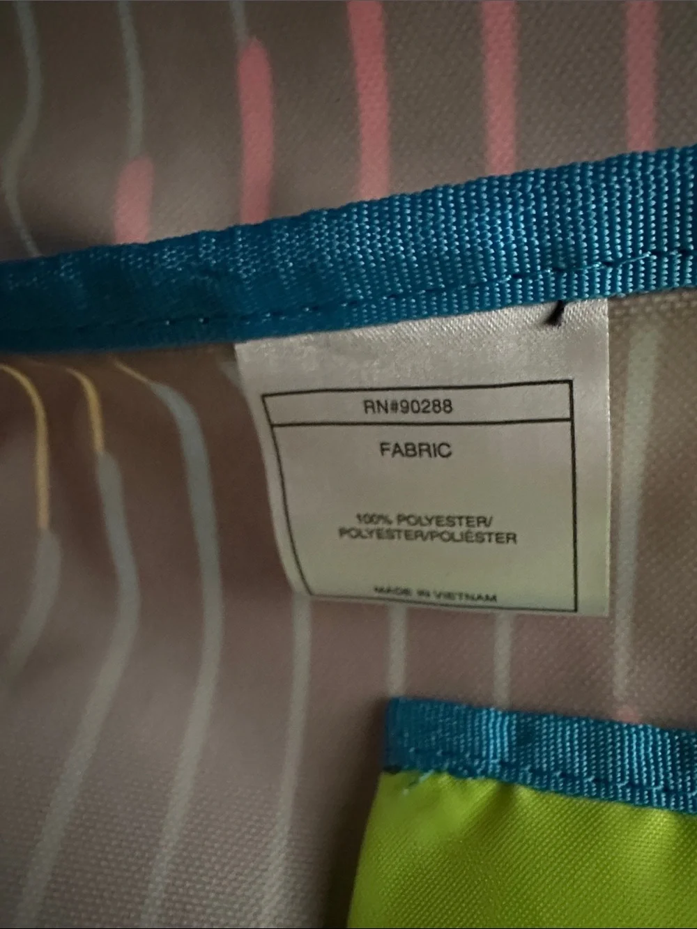 adidas Black Tote with Neon Yellow Trim and Multicolor Stripes Zip Top - Picture 6 of 9